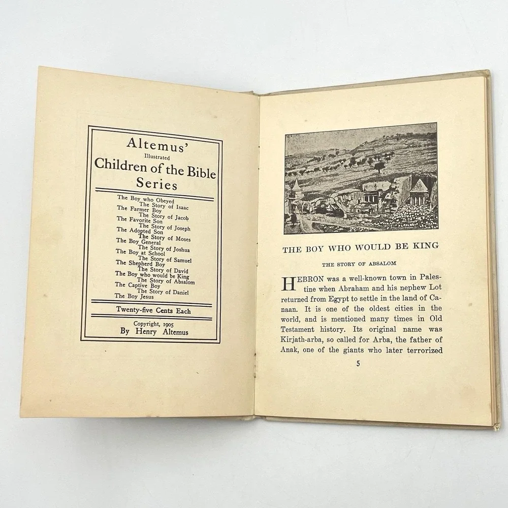 Antique 1905 Altemus Children of Bible Series The Boy Who Would Be King‎ Absalom